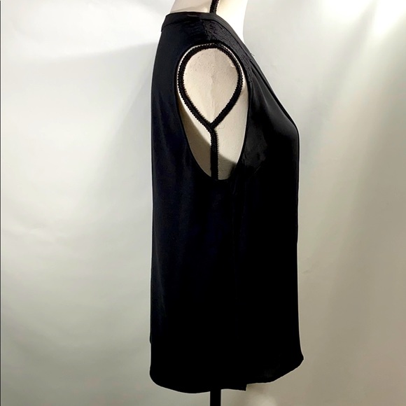 NWOT Sleeveless Top w/Lace Shoulder Details Black - Picture 10 of 14